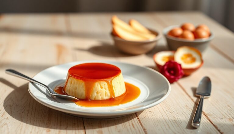 Prepared caramel flan (sachet)