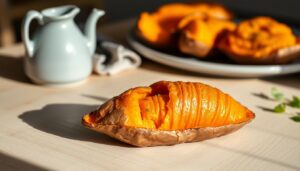 Patate douce au four avec la peau