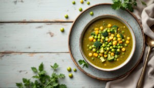 Soupe de brocoli et pois cassés