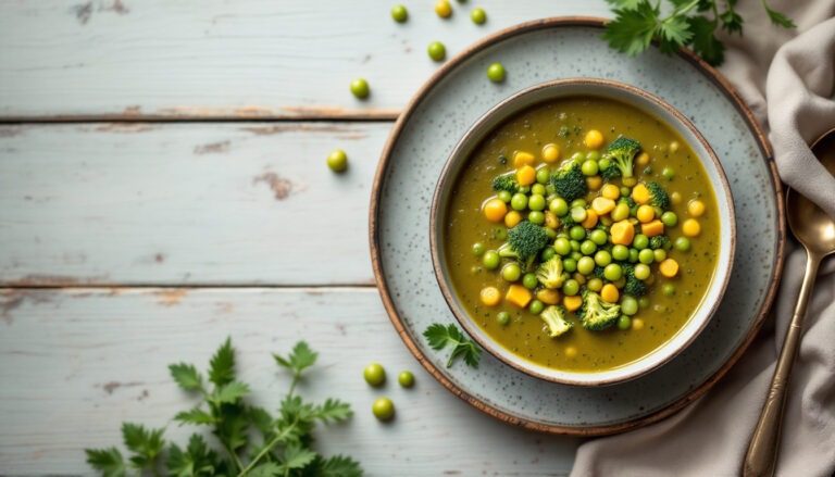 Soupe de brocoli et pois cassés