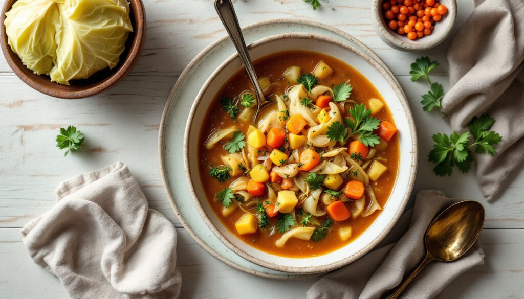 Soupe de chou aux légumes