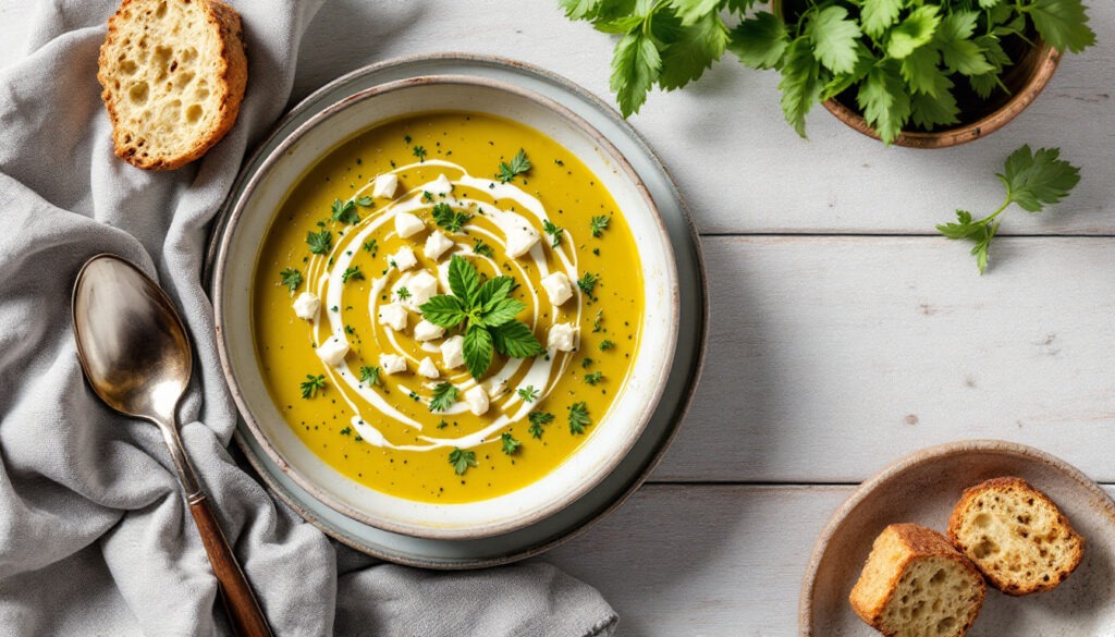 Soupe de courgette au chèvre