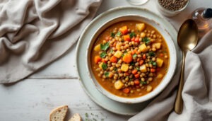 Soupe de lentilles aux légumes