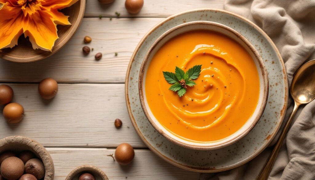 Soupe de potimarron et châtaigne