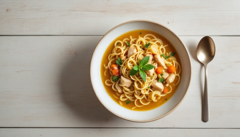 Soupe poulet et nouilles