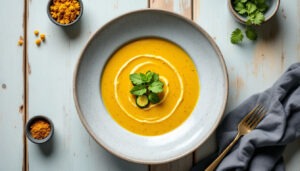 Velouté de courgette au curcuma