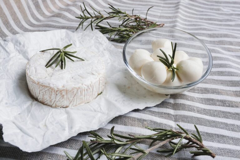 Assortment of different cheeses on a table