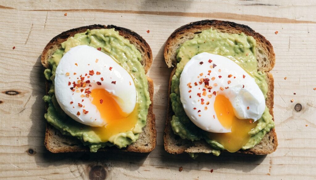 Avocado toast with poached egg