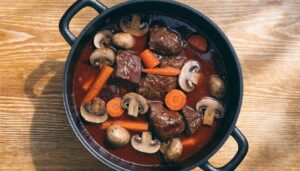 Lighter beef bourguignon