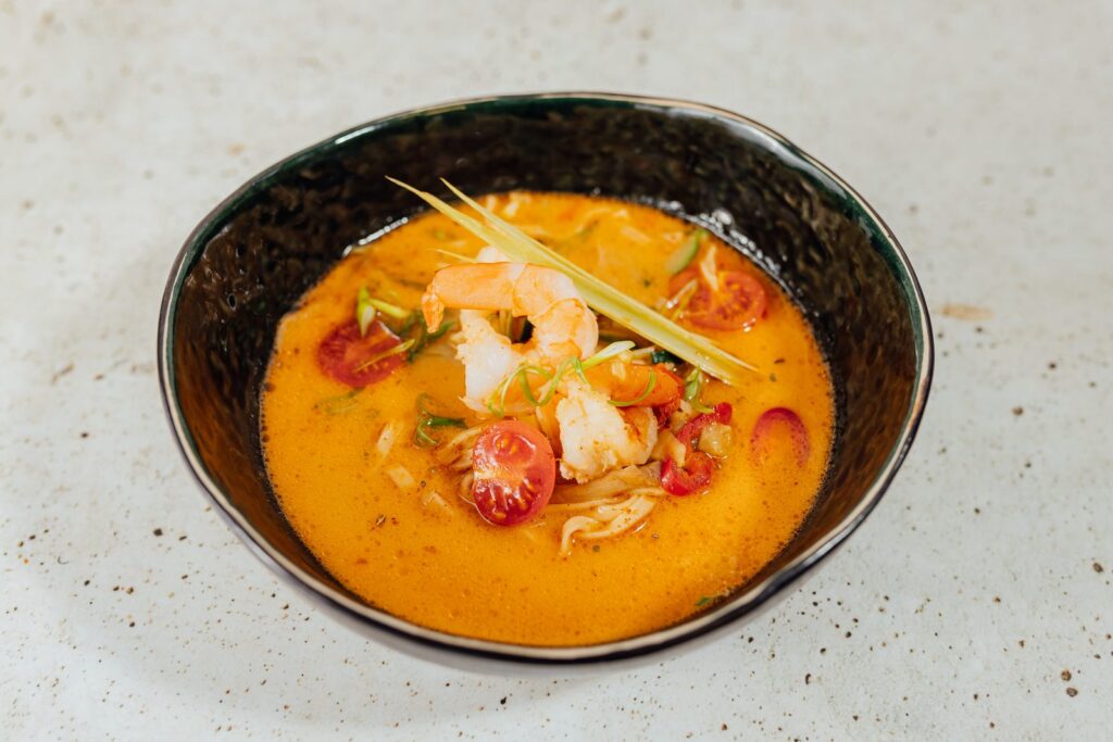Bowl of Thai tom yum soup
