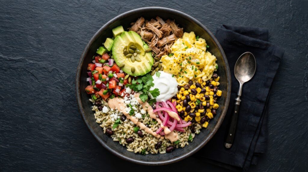 Burrito bowl haricots et riz