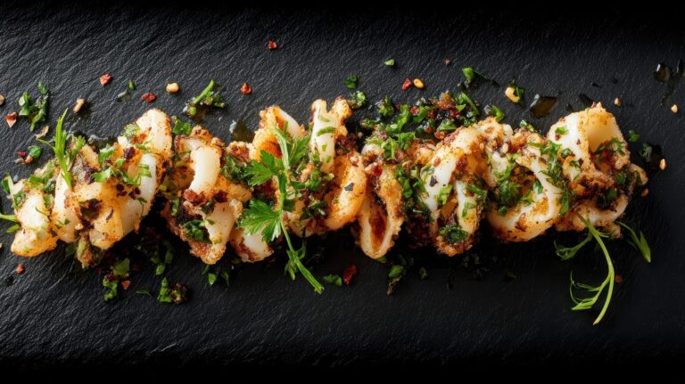 Calamars à la plancha, ail et persil