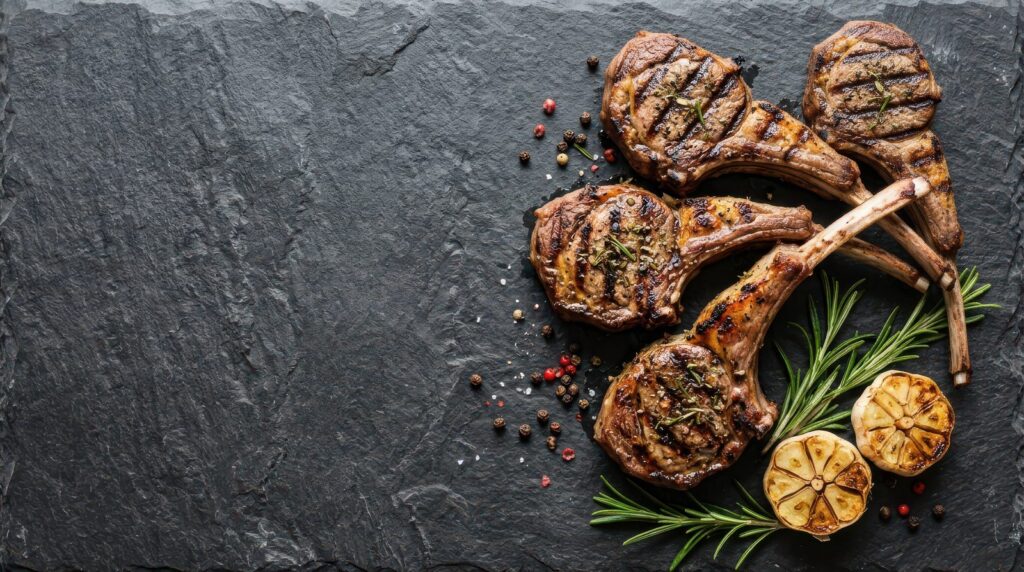 Roast lamb cutlets with rosemary and garlic