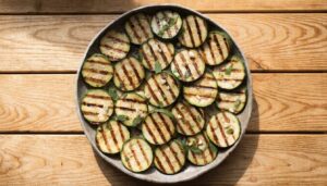 Marinated grilled courgettes