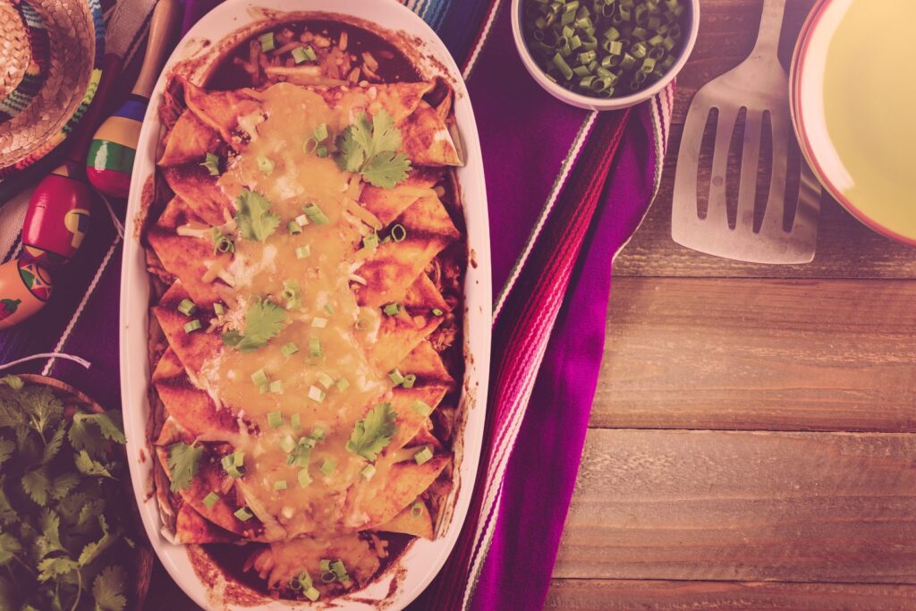 Enchiladas poulet et haricots