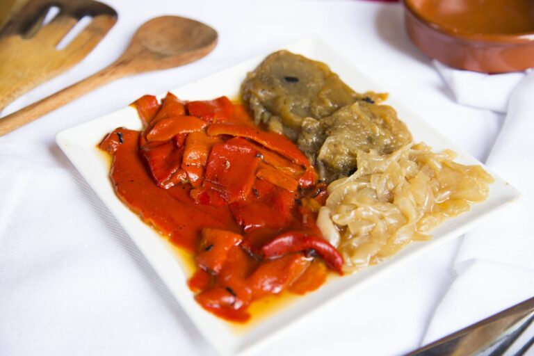 Catalan escalivada of vegetables grilled over a wood fire