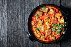 White fish moqueca with coconut milk and pepper