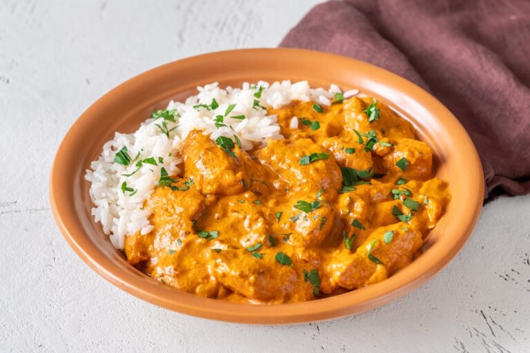 Chicken tikka masala in sauce