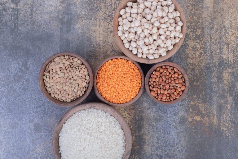Rice, lentils and dried pulses, naturally gluten-free