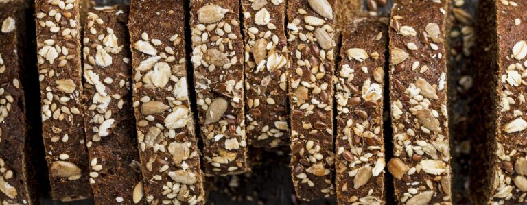 Slices of wholemeal bread with seeds