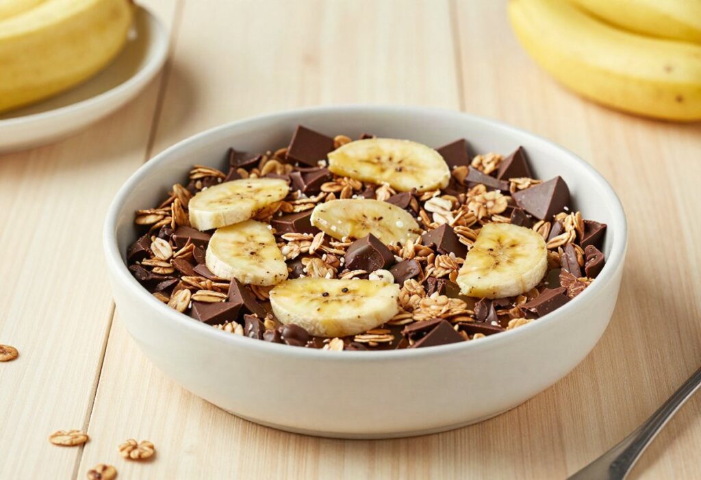 Banana and chocolate baked oats (baked oat cake)