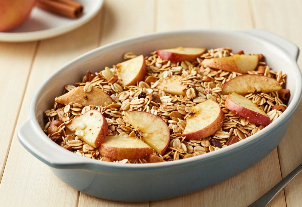 Protein apple and cinnamon baked oats