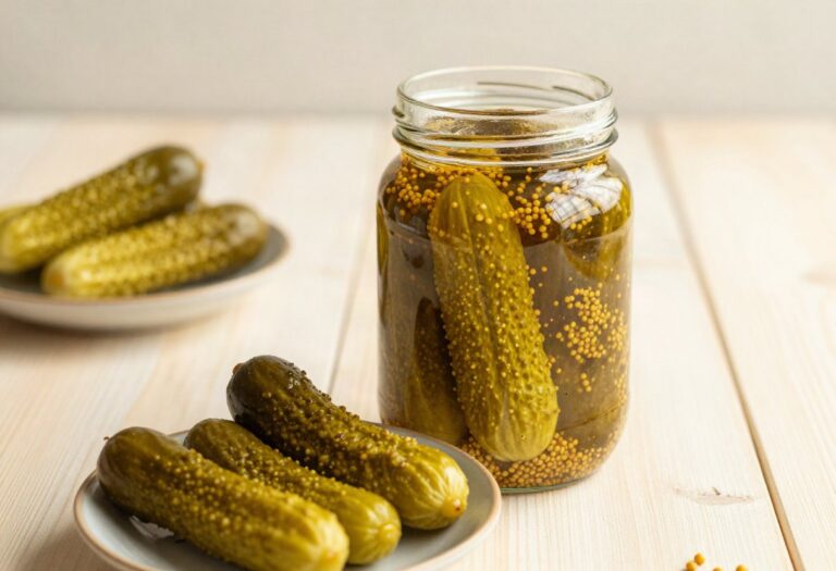 Jar of sweet gherkins