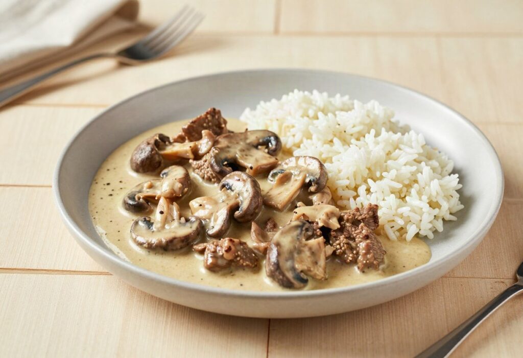 Light beef Stroganoff