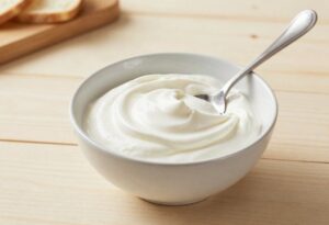 Bowl of smooth fromage blanc