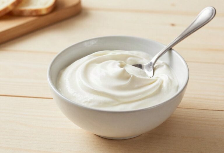 Bowl of smooth fromage blanc