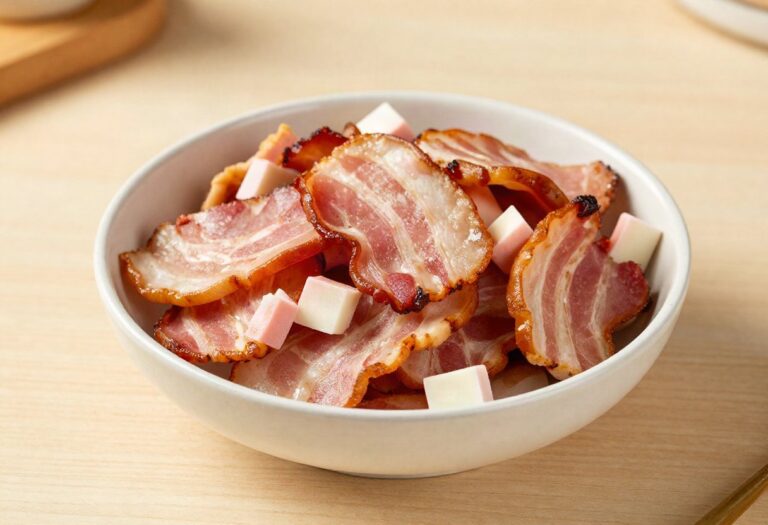 Bowl of smoked lardons