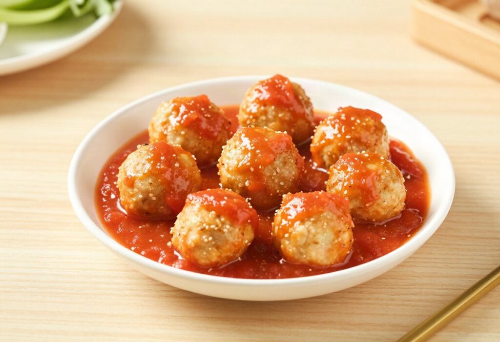 Fish balls in tomato sauce