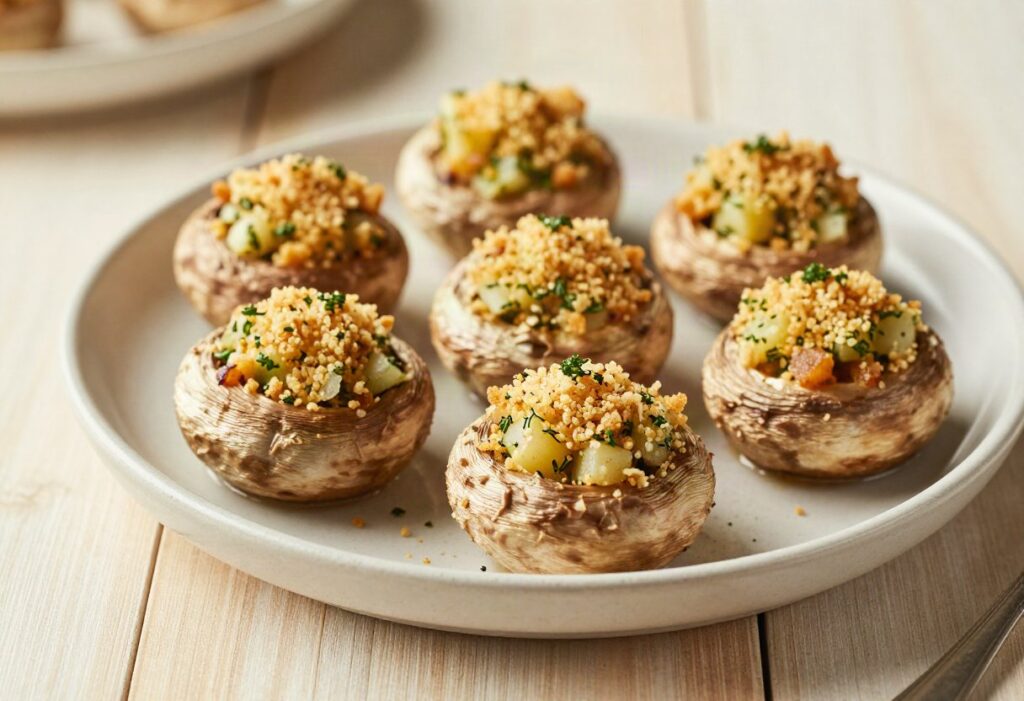 Baked stuffed mushrooms