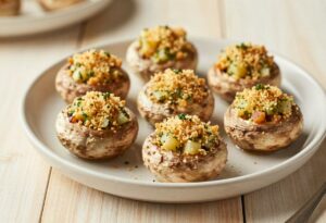 Champignons farcis au four