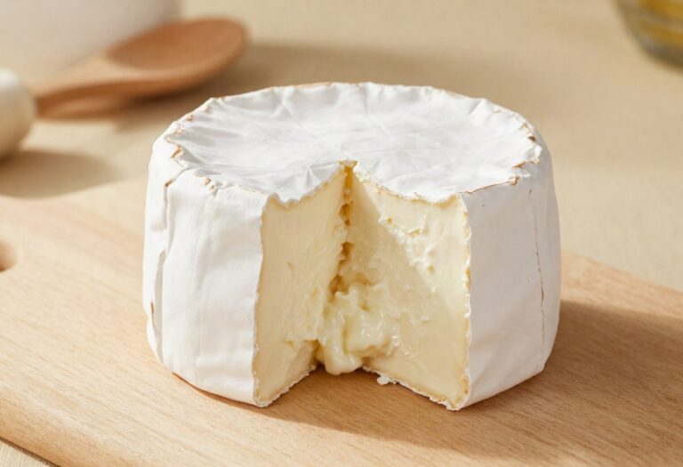 Cut Chaource with a creamy centre