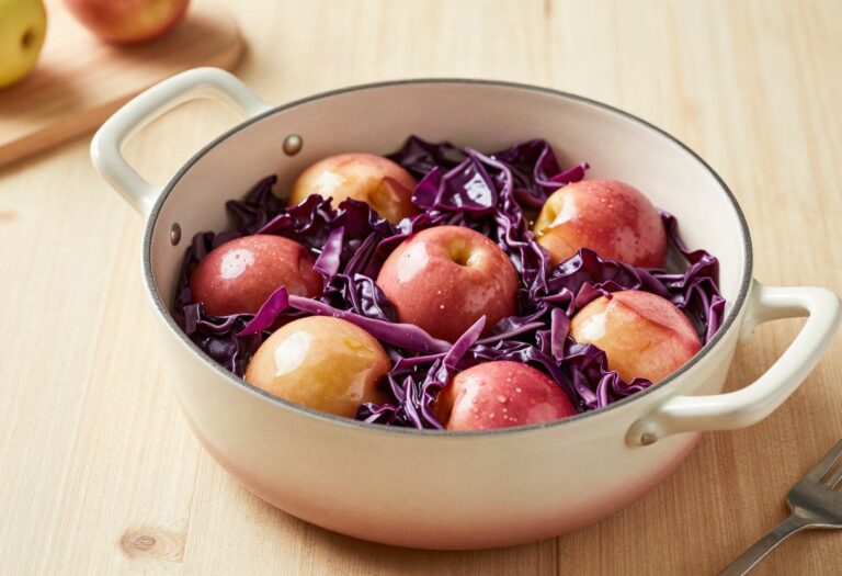 Braised red cabbage with apples
