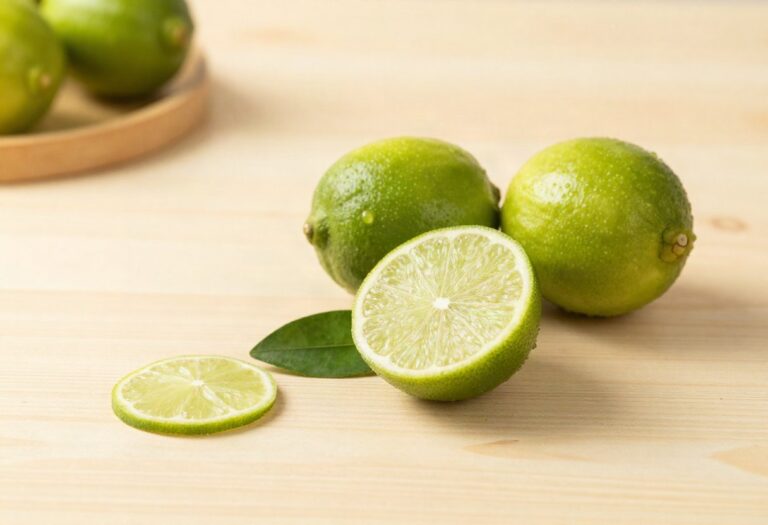 Limes, one cut open