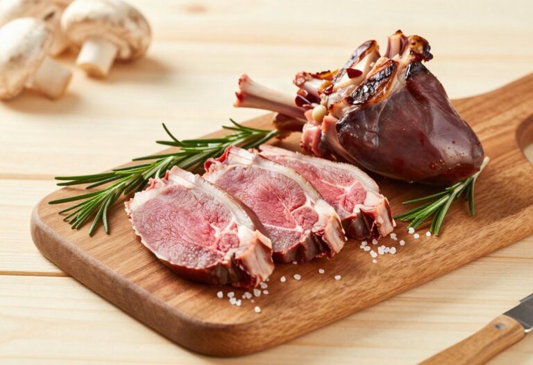 Grilled sliced lamb's heart
