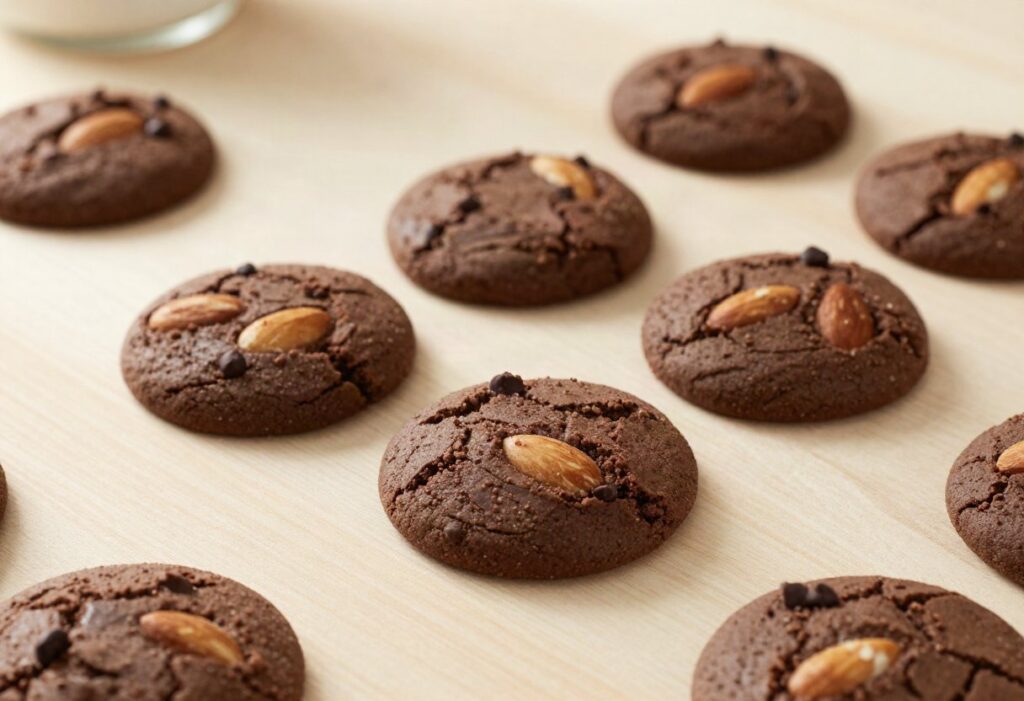Butter-free chocolate and almond cookies