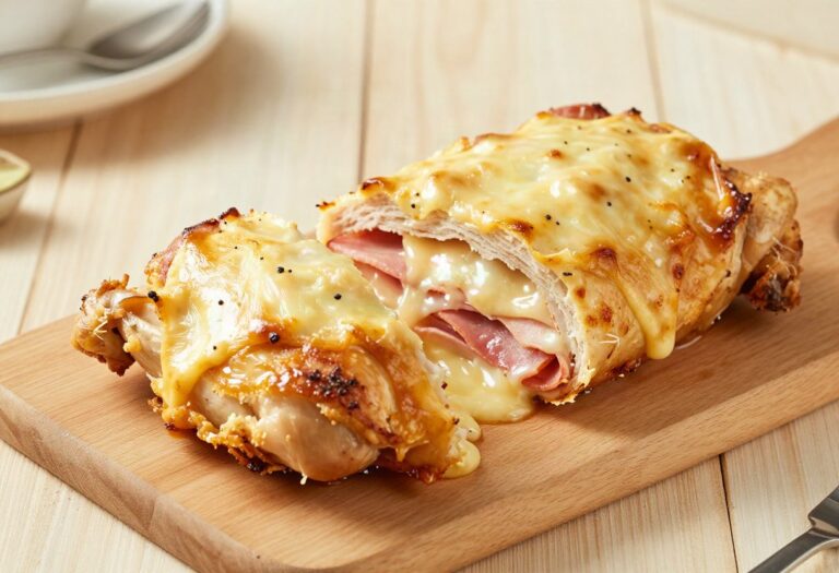 Homemade baked cordon bleu