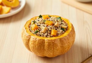 Courge farcie au quinoa et légumes