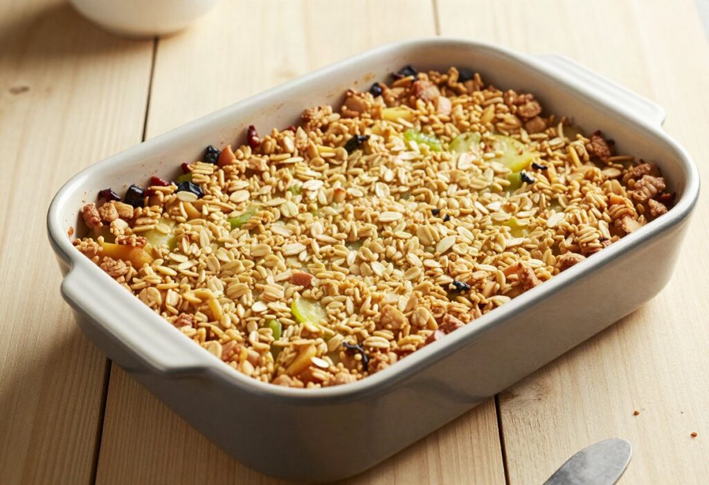 Savoury vegetable crumble