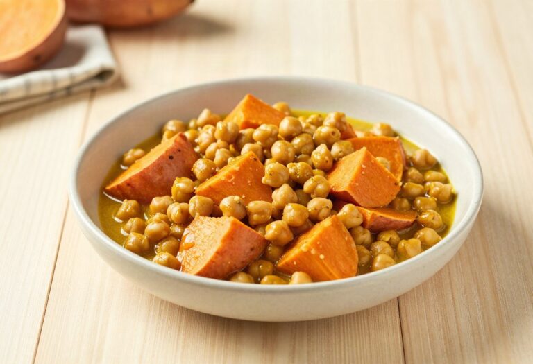 Curry de patate douce et pois chiches