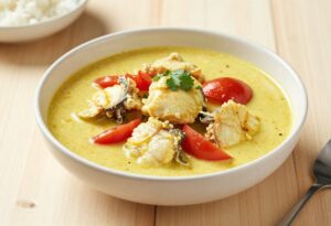 Fish curry with coconut milk