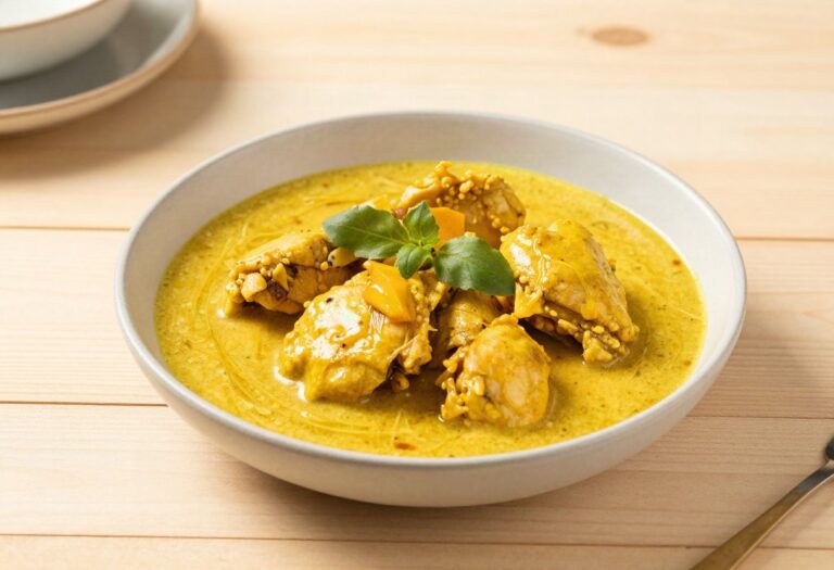 Curry de poulet au curcuma et lait de coco