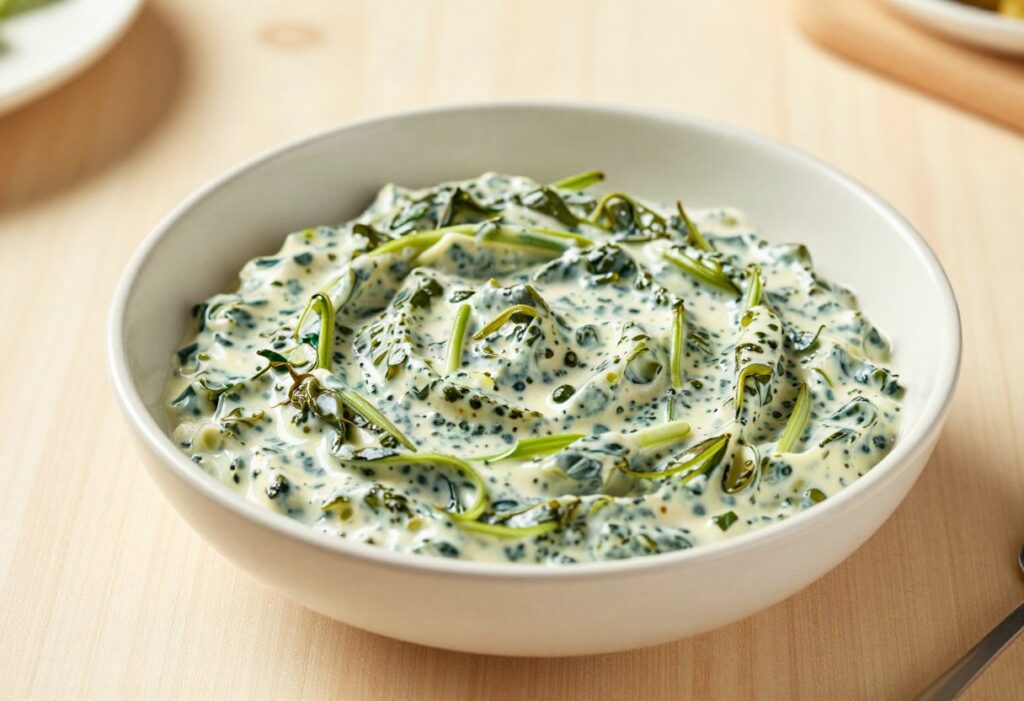 Light creamed spinach