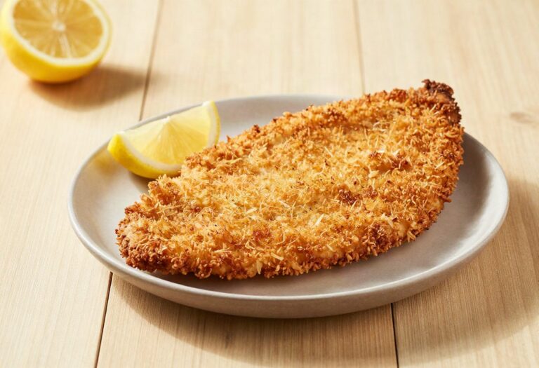 Breaded veal escalope and lemon