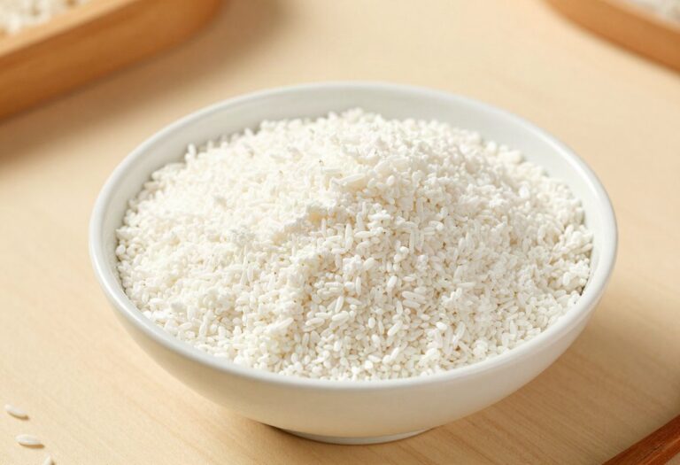 Rice flour in a bowl