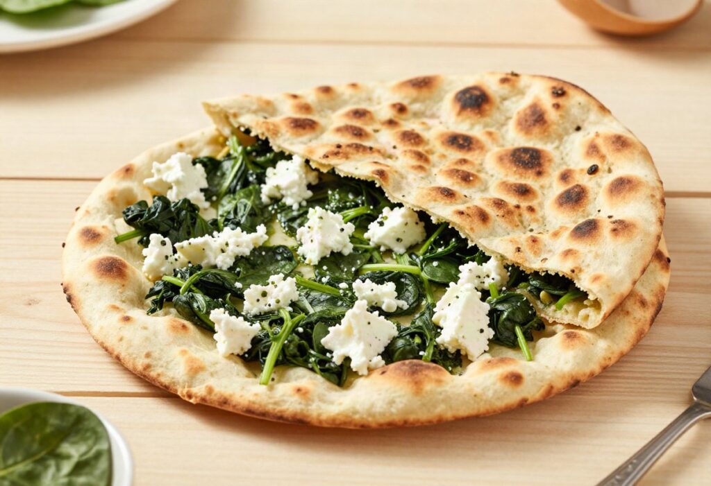 Spinach and feta gözleme