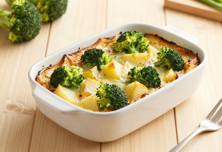 Gratin de brocoli et pommes de terre